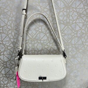 Betsey Johnson Ivory Skull Crossbody Bag